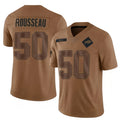 B.Bills #50 Gregory Rousseau Player Brown Salute To Service Limited Football Jerseys
