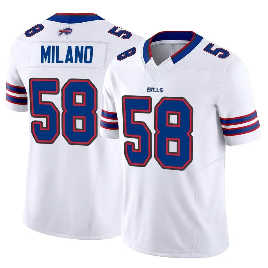 B.Bills #58 Matt Milano Player Vapor F.U.S.E. Limited White Football Jerseys