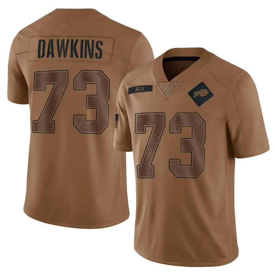 B.Bills #73 Dion Dawkins Player Brown Salute To Service Limited Football Jerseys