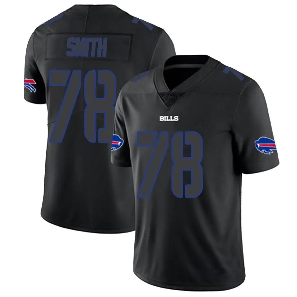 B.Bills #78 Bruce Smith Player Limited Black Impact Football Jerseys