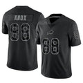 B.Bills #88 Dawson Knox Player Black RFLCTV Limited Football Jerseys