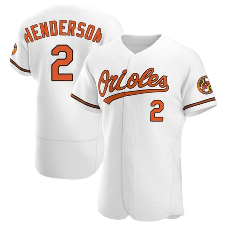 B.Orioles #2 Gunnar Henderson Player White Home Limited Elite Baseball Jerseys