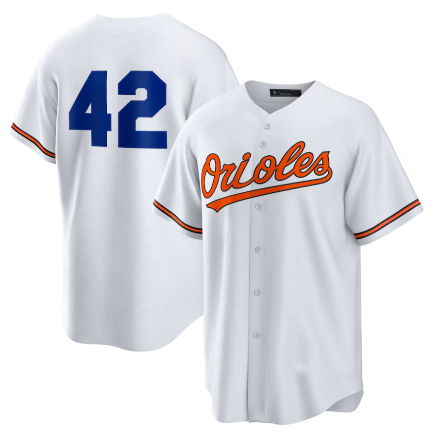 B.Orioles #42 Player White Home 2025 Jackie Robinson Day Replica Baseball Jerseys