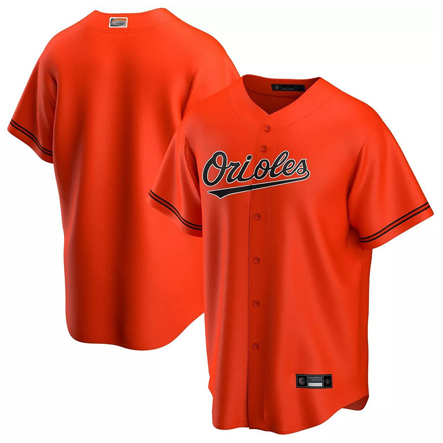 B.Orioles Blank Player Orange Replica Home Game Baseball Jerseys