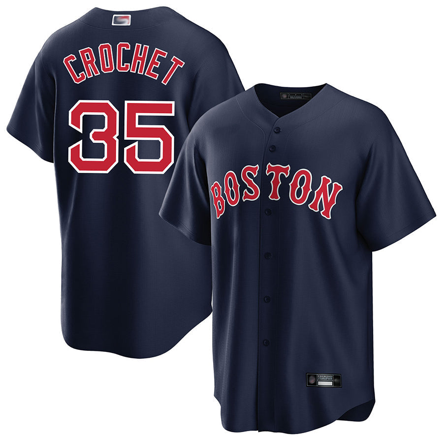 B.Red Sox #35 Garrett Crochet Player Navy Home Replica Baseball Jerseys