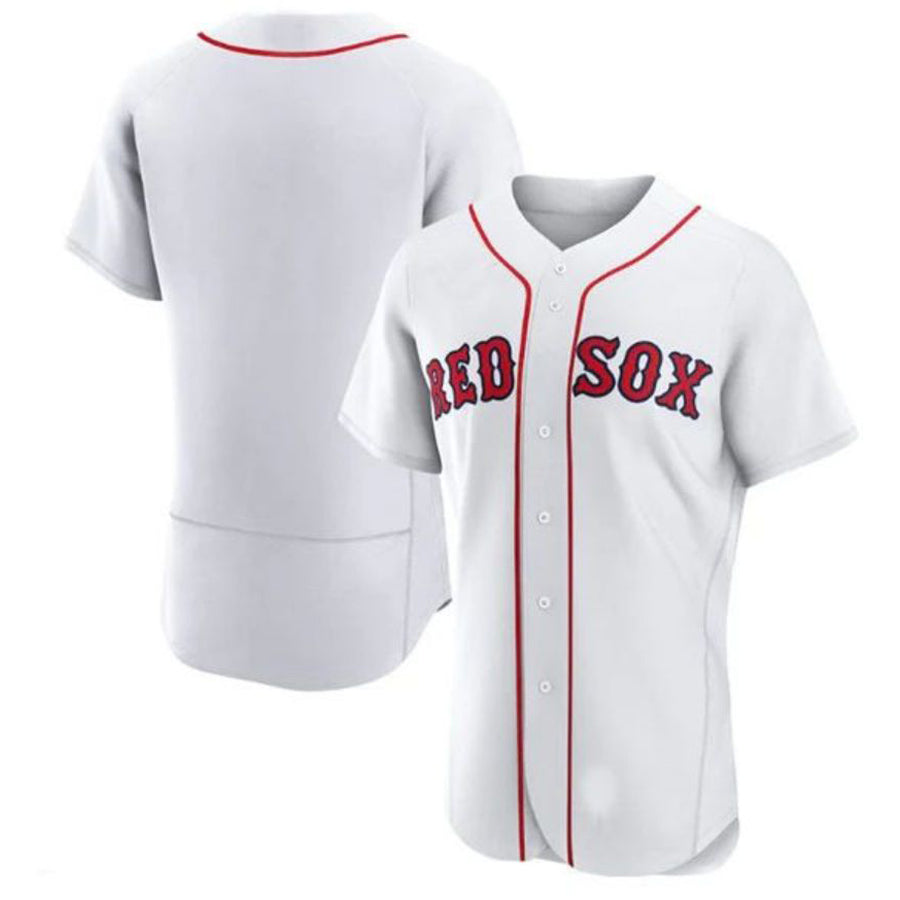 B.Red Sox Blank Player Home Authentic White Game Baseball Jerseys