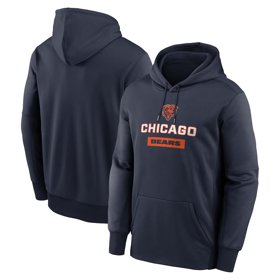 C.Bears Navy Toss Sweep Performance Pullover Hoodie Game Football Jerseys