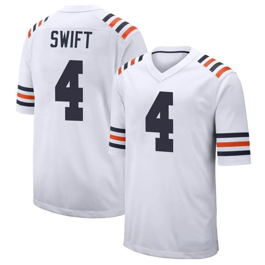 C.Bears #4 D'Andre Swift Player White Alternate Classic Game Football Jerseys