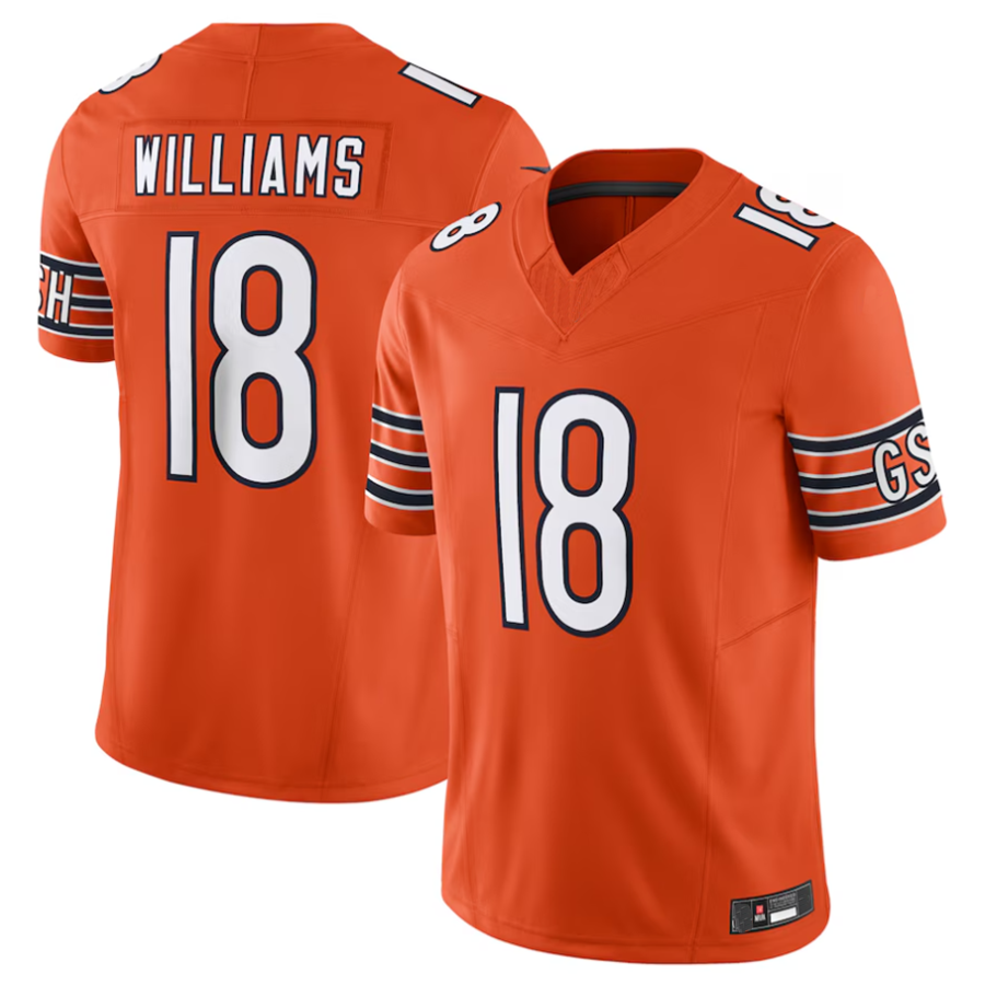 C.Bears Caleb Williams Orange Vapor F.U.S.E. Limited Jersey Player Football Jerseys