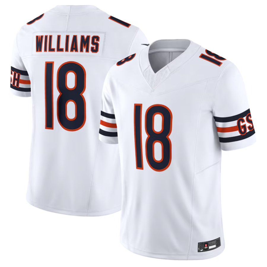 C.Bears Caleb Williams White Vapor F.U.S.E. Limited Jersey Player Football Jerseys
