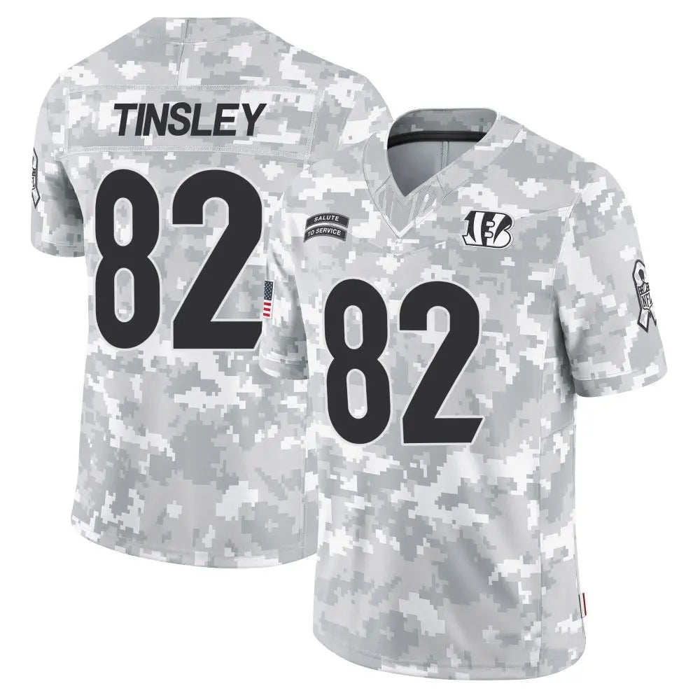 C.Bengals #82 Mitchell Tinsley Player Arctic Camo Salute to Service Limited Football Jerseys