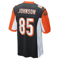 C.Bengals #85 Chad Johnson Player Black Game Football Jerseys