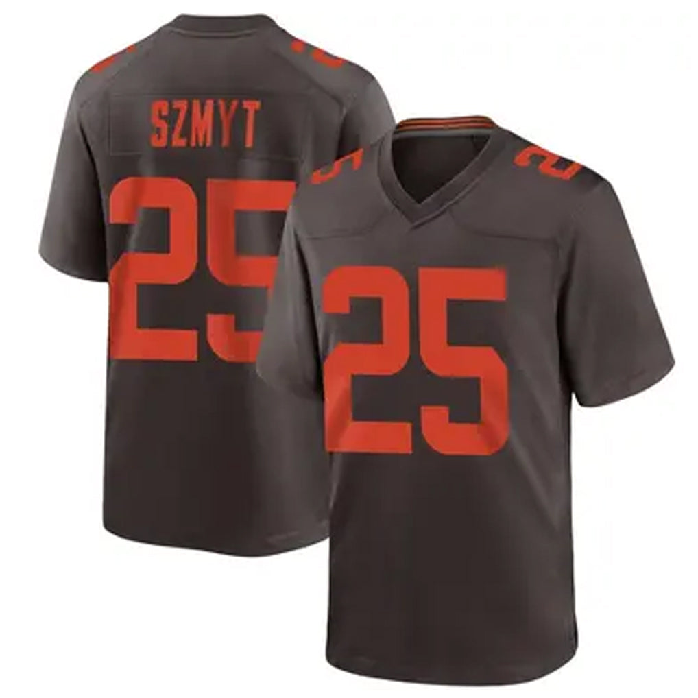 C.Browns #25 Andre Szmyt Player Brown Game Football Jerseys