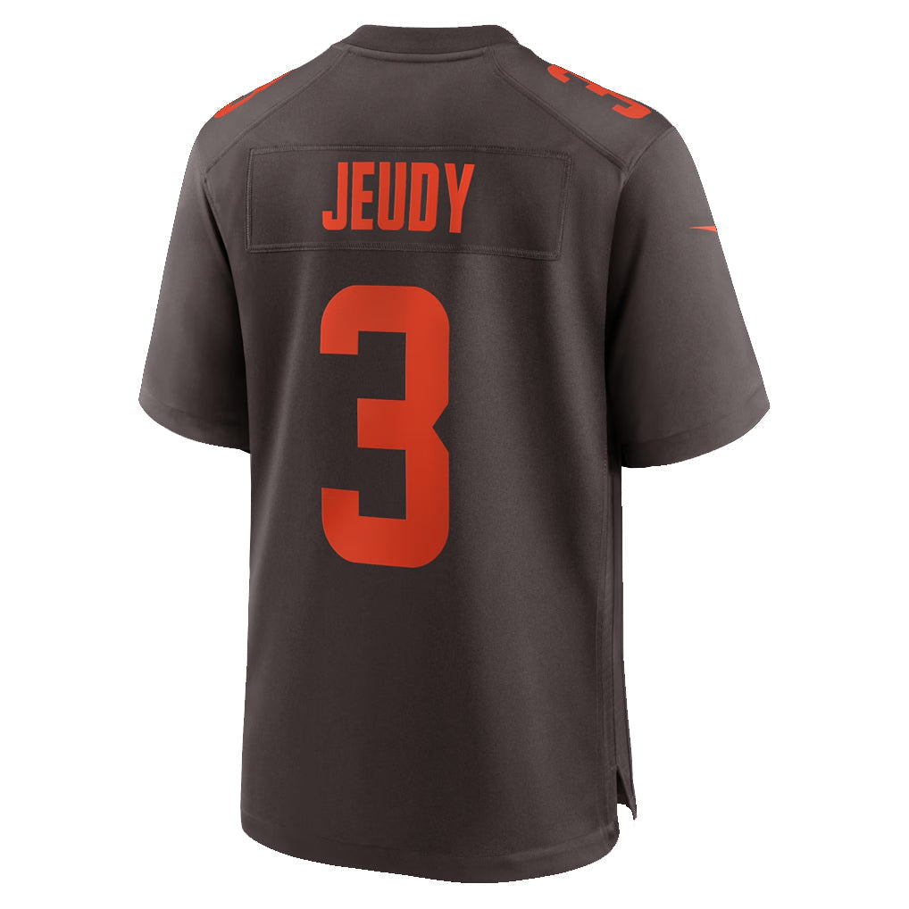 C.Browns #3 Jerry Jeudy Player Brown Game Football Jerseys