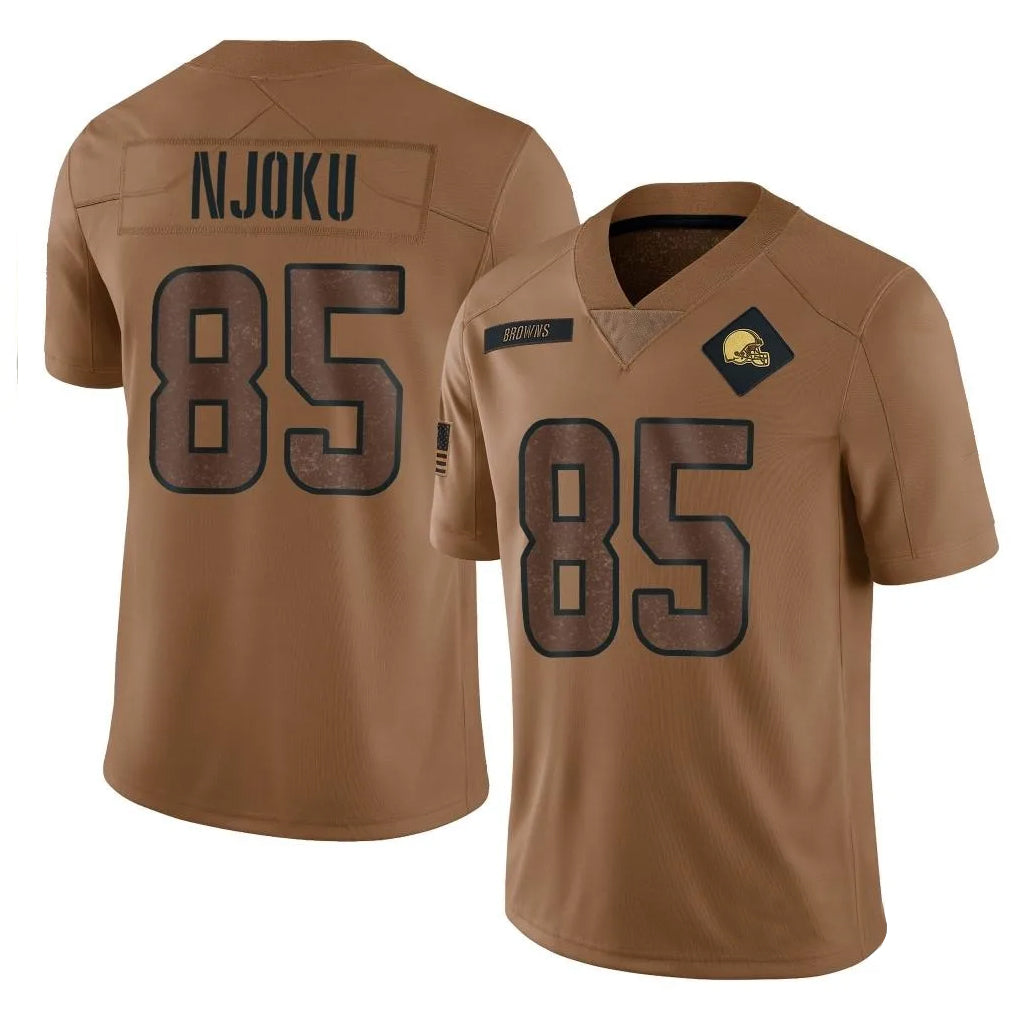 C.Browns #85 David Njoku Player Brown Salute To Service Limited Football Jerseys