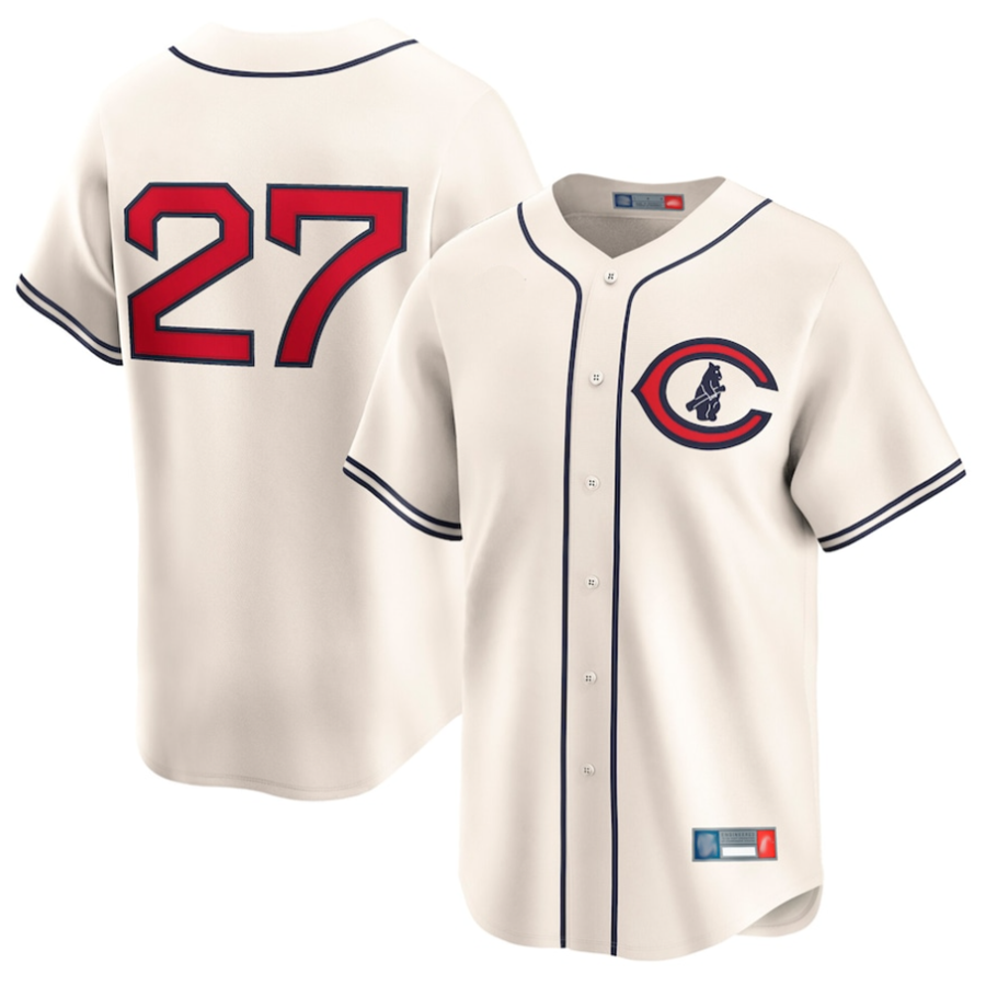 C.Cubs #27 Seiya Suzuki Player Cream Throwback Cooperstown Limited Baseball Jerseys