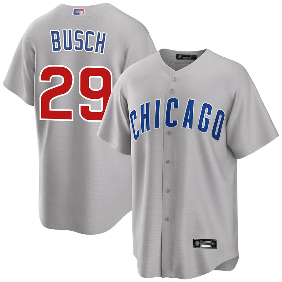 C.Cubs #29 Michael Busch Player Gray Game Baseball Jerseys