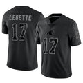 C.Panthers #17 Xavier Legette Player Black REFLECTIVE Limited Football Jerseys