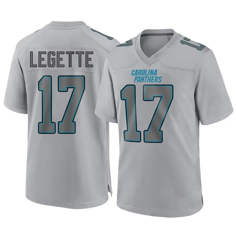 C.Panthers #17 Xavier Legette Player Grey Atmosphere Fashion Football Jerseys