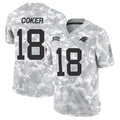 C.Panthers #18 Jalen Coker Player Arctic Camo Salute to Service Limited Football Jerseys