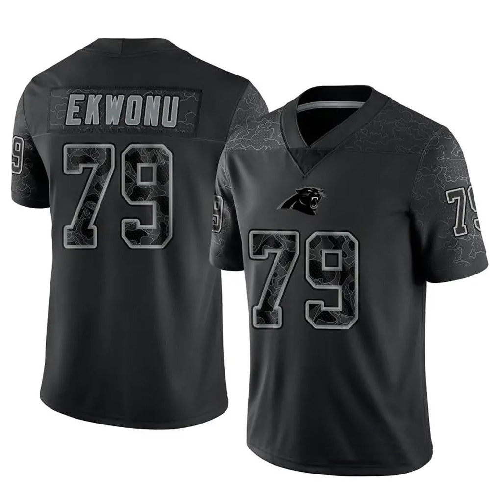 C.Panthers #79 Ikem Ekwonu Player Black RFLCTV Limited Football Jerseys
