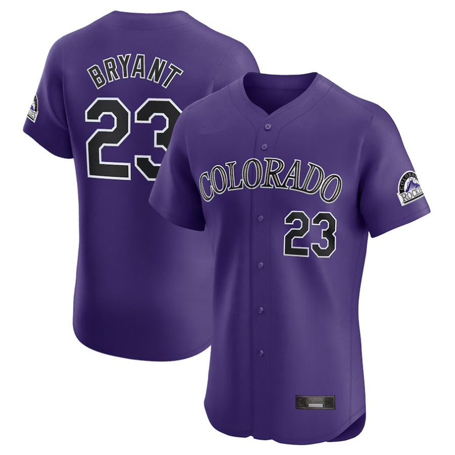 C.Rockies #23 Kris Bryant Player Purple Alternate Elite Baseball Jerseys