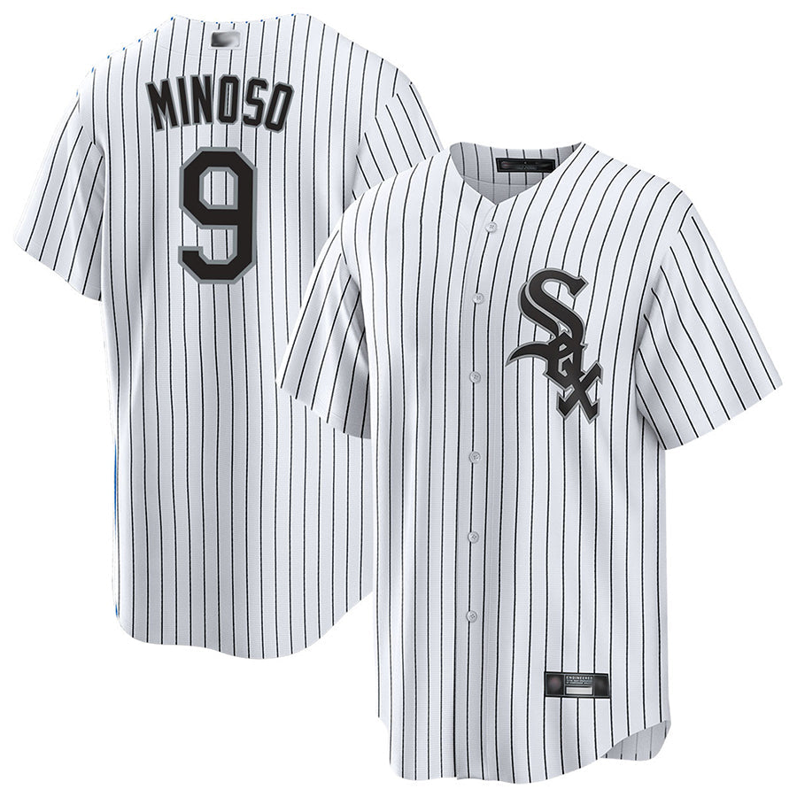 C.White Sox #9 Minnie Minoso Player White Home Replica Baseball Jerseys