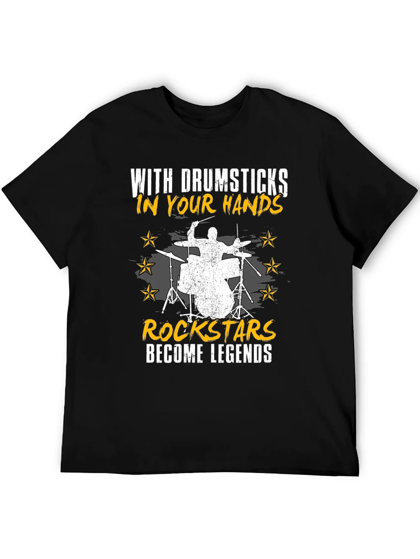 Drummer Rockstar T-Shirt - With Drumsticks In Your Hands - Unisex