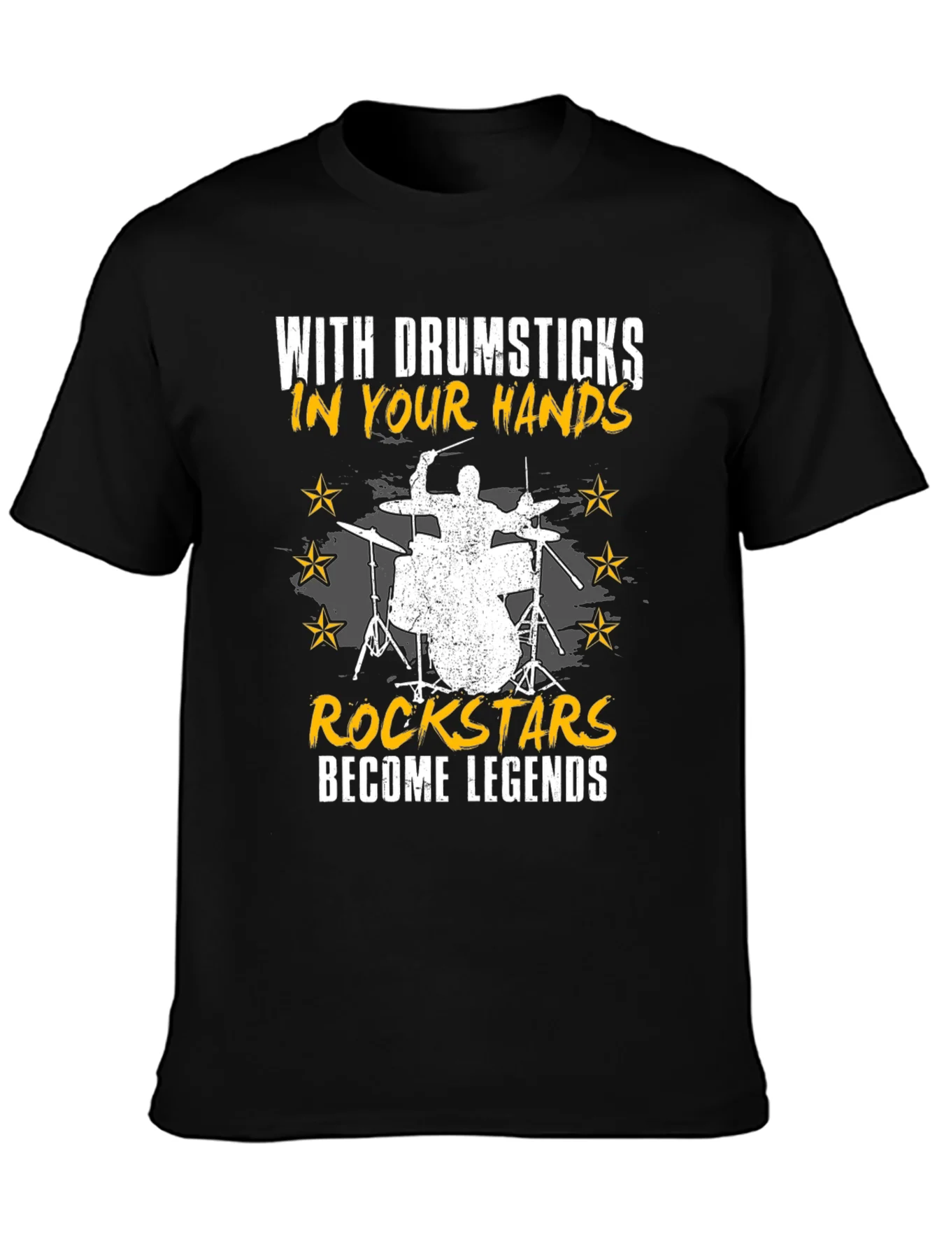 Drummer Rockstar T-Shirt - With Drumsticks In Your Hands - Unisex