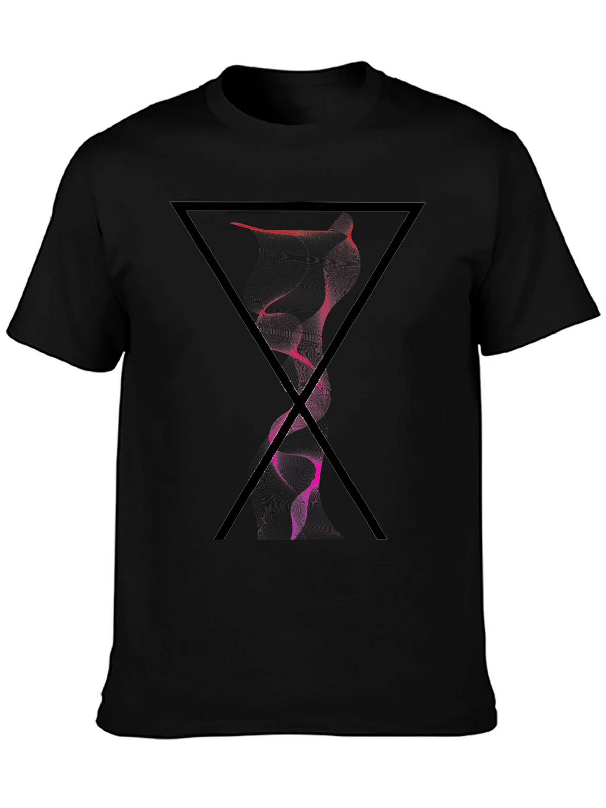 Abstract Triangle Graphic Tee - Black