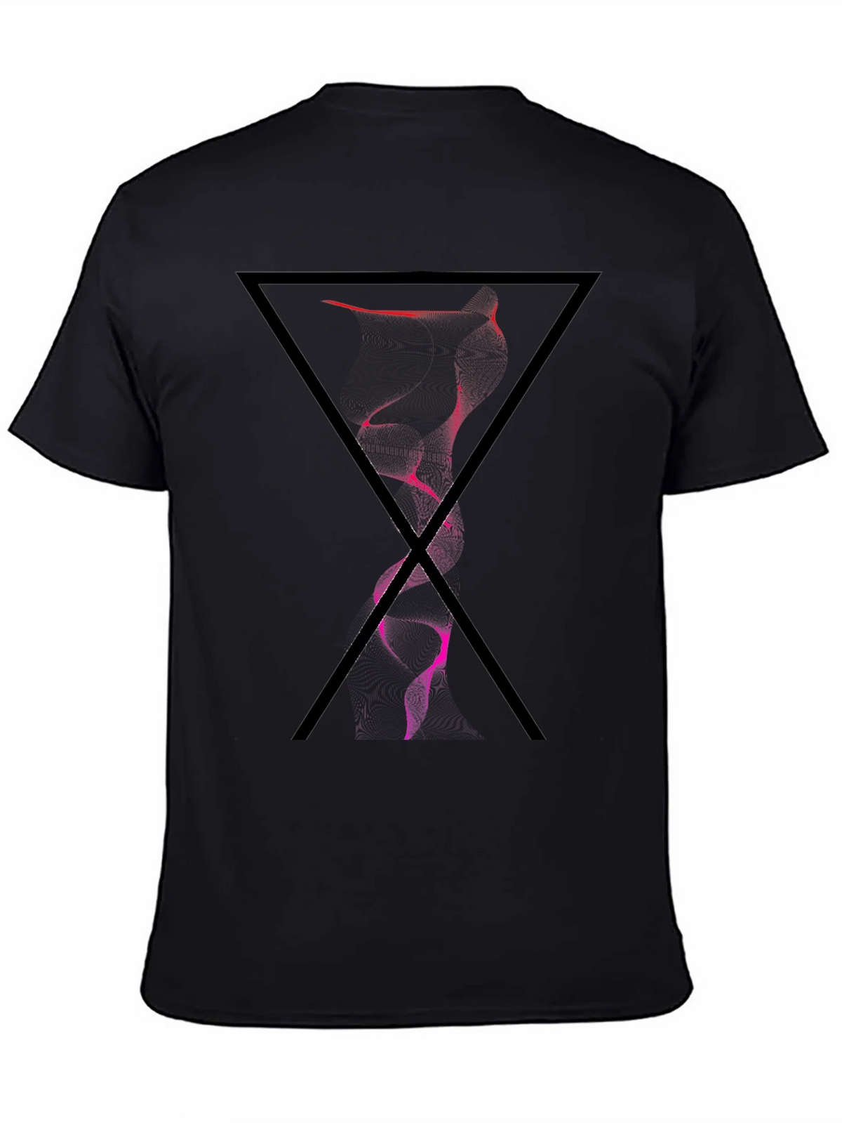 Abstract Triangle Graphic Tee - Black