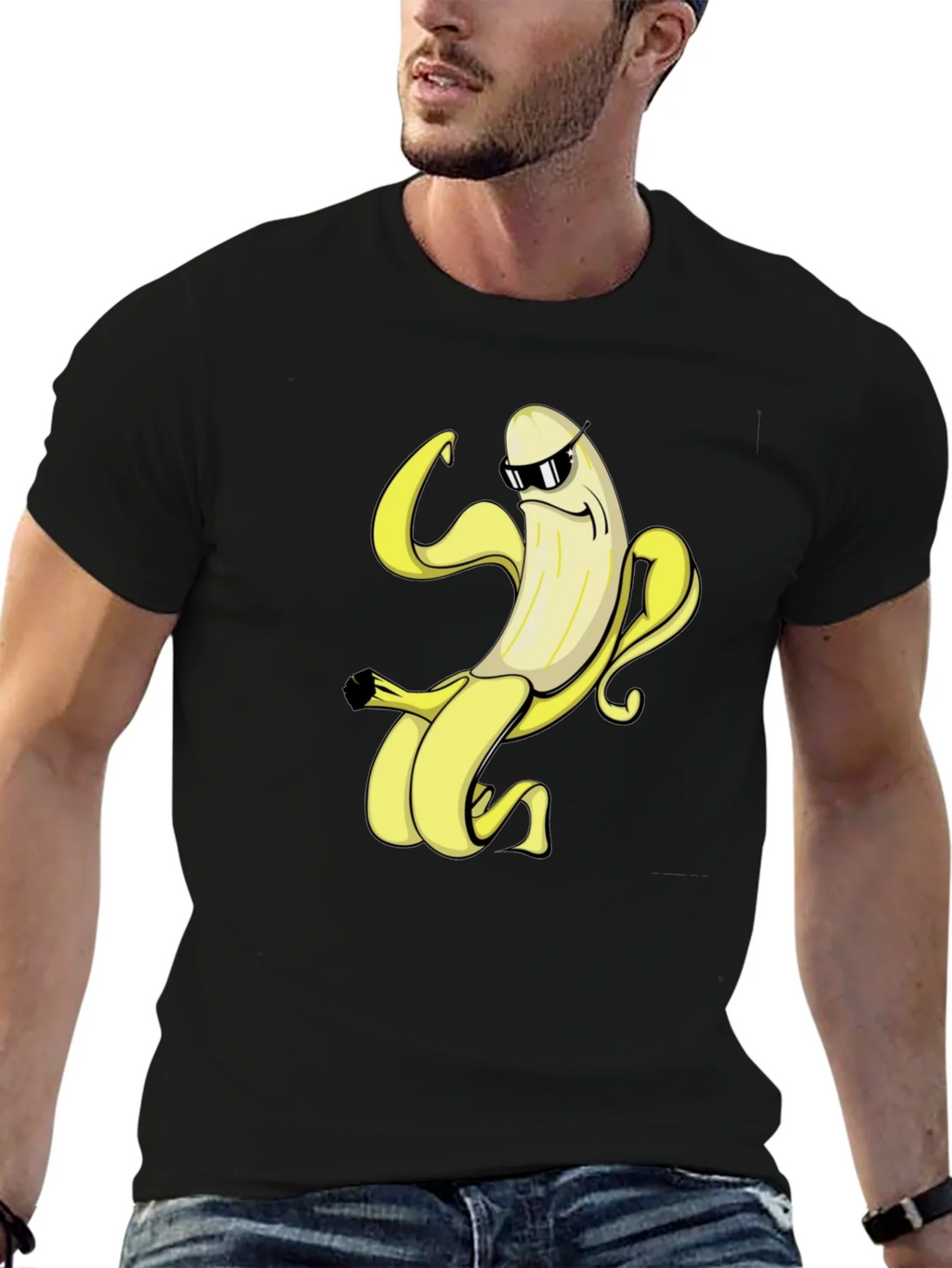 Cool Banana Graphic Tee - Black Cotton T-Shirt