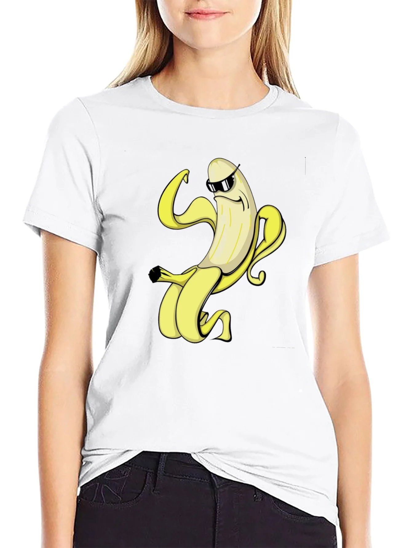Cool Banana Graphic Tee - Black Cotton T-Shirt