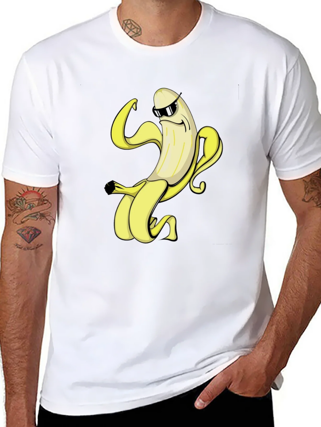 Cool Banana Graphic Tee - Black Cotton T-Shirt