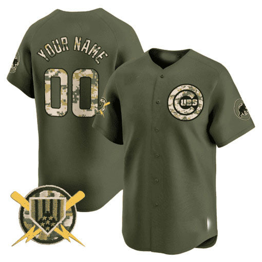 Custom C.Cubs Armed Forces Day Vapor Premier Limited��C Stitched Baseball Jerseys