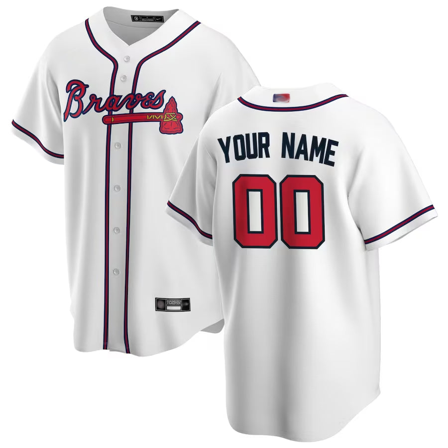 Custom A.Braves White Replica Game Baseball Jerseys