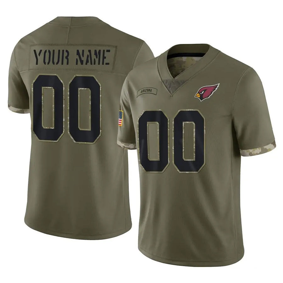Custom A.Cardinals Olive Salute To Service Limited Game Football Jerseys