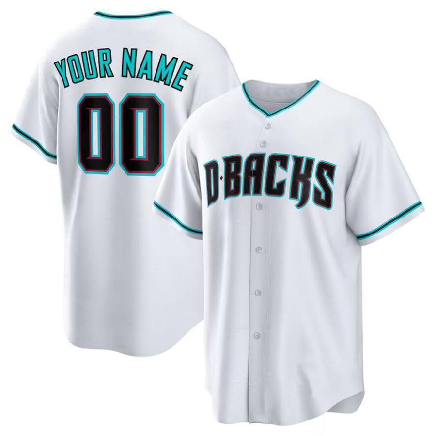 Custom A.Diamondbacks White Alternate Replica Game Baseball Jerseys