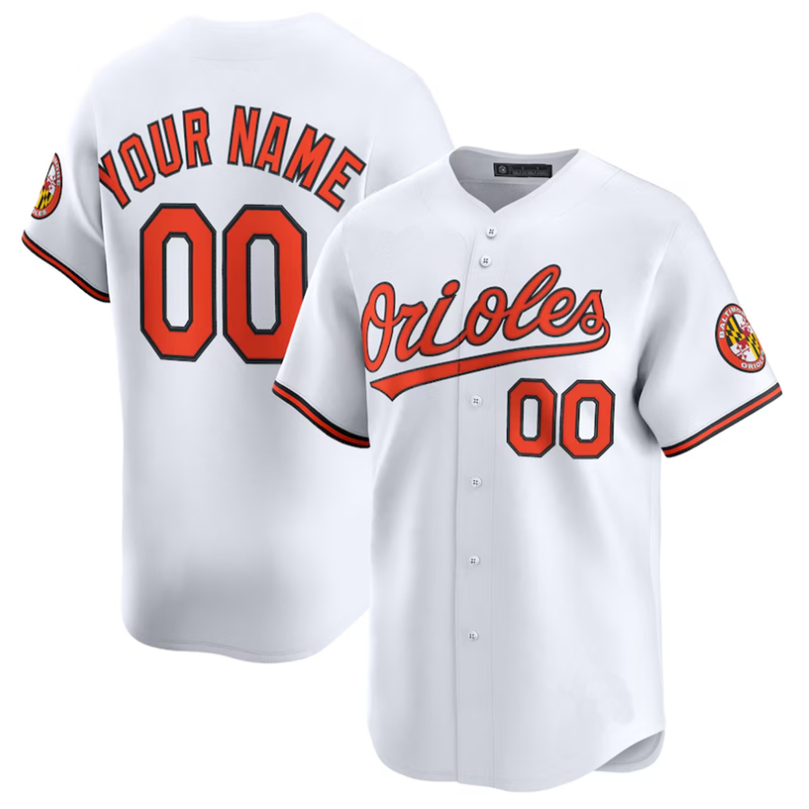 Custom B.Orioles White Home Limited Baseball Jerseys