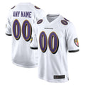 Custom B.Ravens White Home Game Football Jerseys