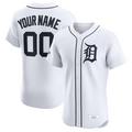 Custom D.Tigers White Home Elite Sponsor Patch Baseball Jerseys