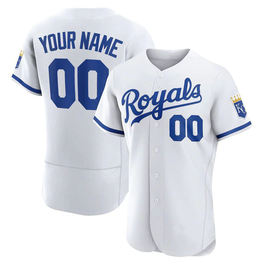 Custom KC.Royals White Elite Baseball Jerseys