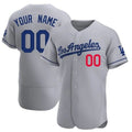 Custom LA.Dodgers Grey Elite Stitched Baseball Jerseys