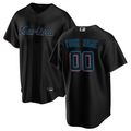 Custom M.Marlins Black Replica Game Baseball Jerseys