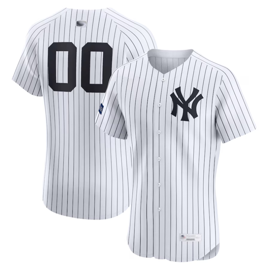 Custom NY.Yankees White Home Elite Baseball Jerseys