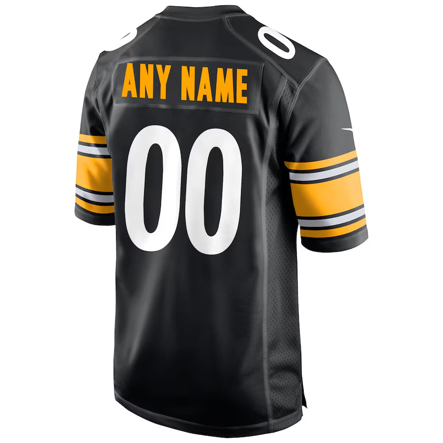Custom P.Steelers Black Home Game Football Jerseys