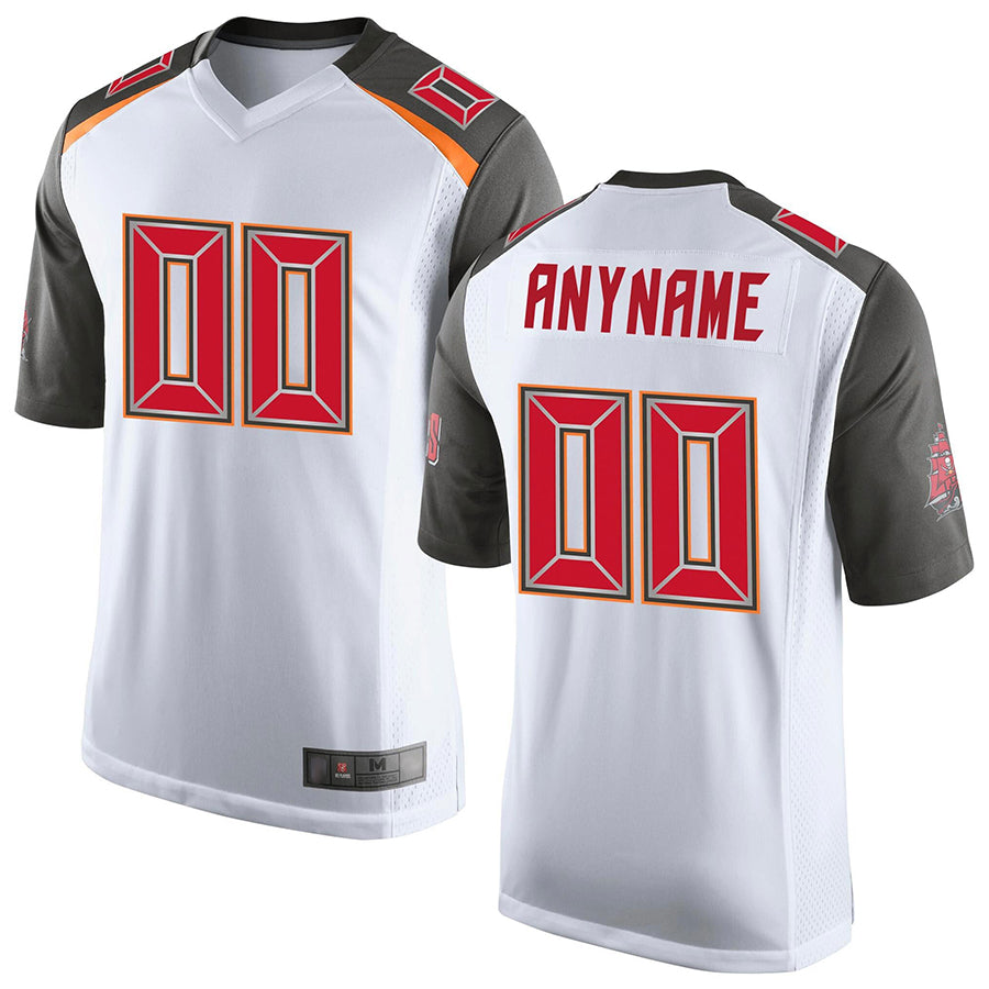 Custom TB.Buccaneers White Game Football Jerseys