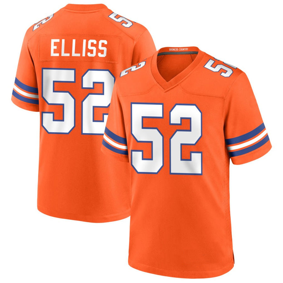 D.Broncos #52 Jonah Elliss Player Orange Collection Throwback Football Jerseys