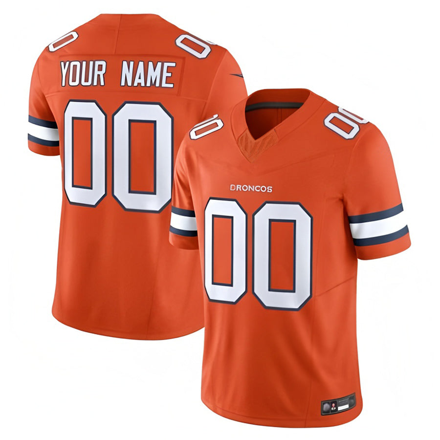 Custom D.Broncos Throwback Vapor Limited Orange Football Jerseys