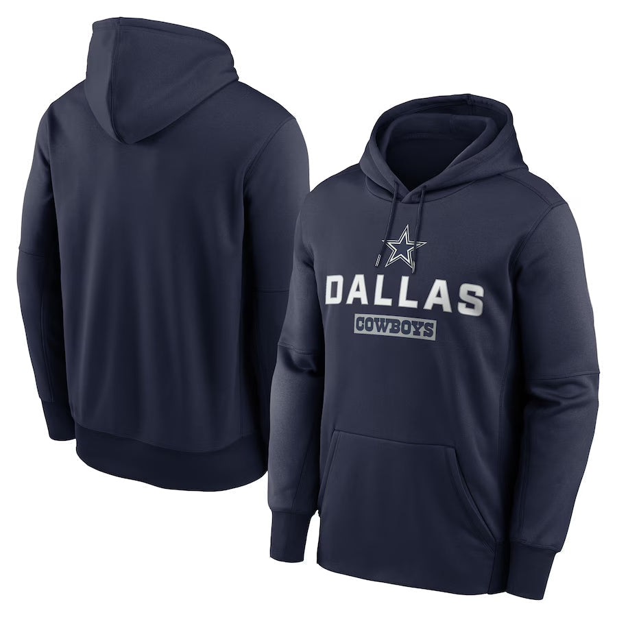 D.Cowboys Navy Toss Sweep Performance Pullover Hoodie Game Football Jerseys
